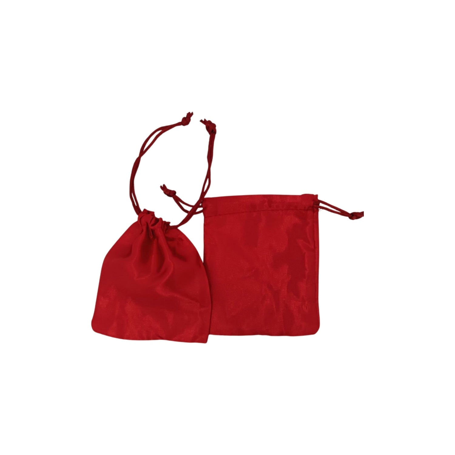 Satin gift pouches with matching ropes in red 3 size options - pack of 50/ 100