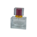 30ml clear glass cubic spray perfume bottle with matching clear and coloured lid in various colours - pack of 12