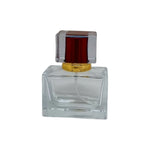 30ml clear glass cubic spray perfume bottle with matching clear and coloured lid in various colours - pack of 12