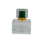 30ml clear glass cubic spray perfume bottle with matching clear and coloured lid in various colours - pack of 12