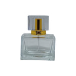 30ml clear glass cubic spray perfume bottle with matching clear and coloured lid in various colours - pack of 12