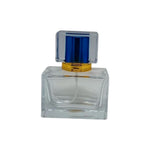 30ml clear glass cubic spray perfume bottle with matching clear and coloured lid in various colours - pack of 12
