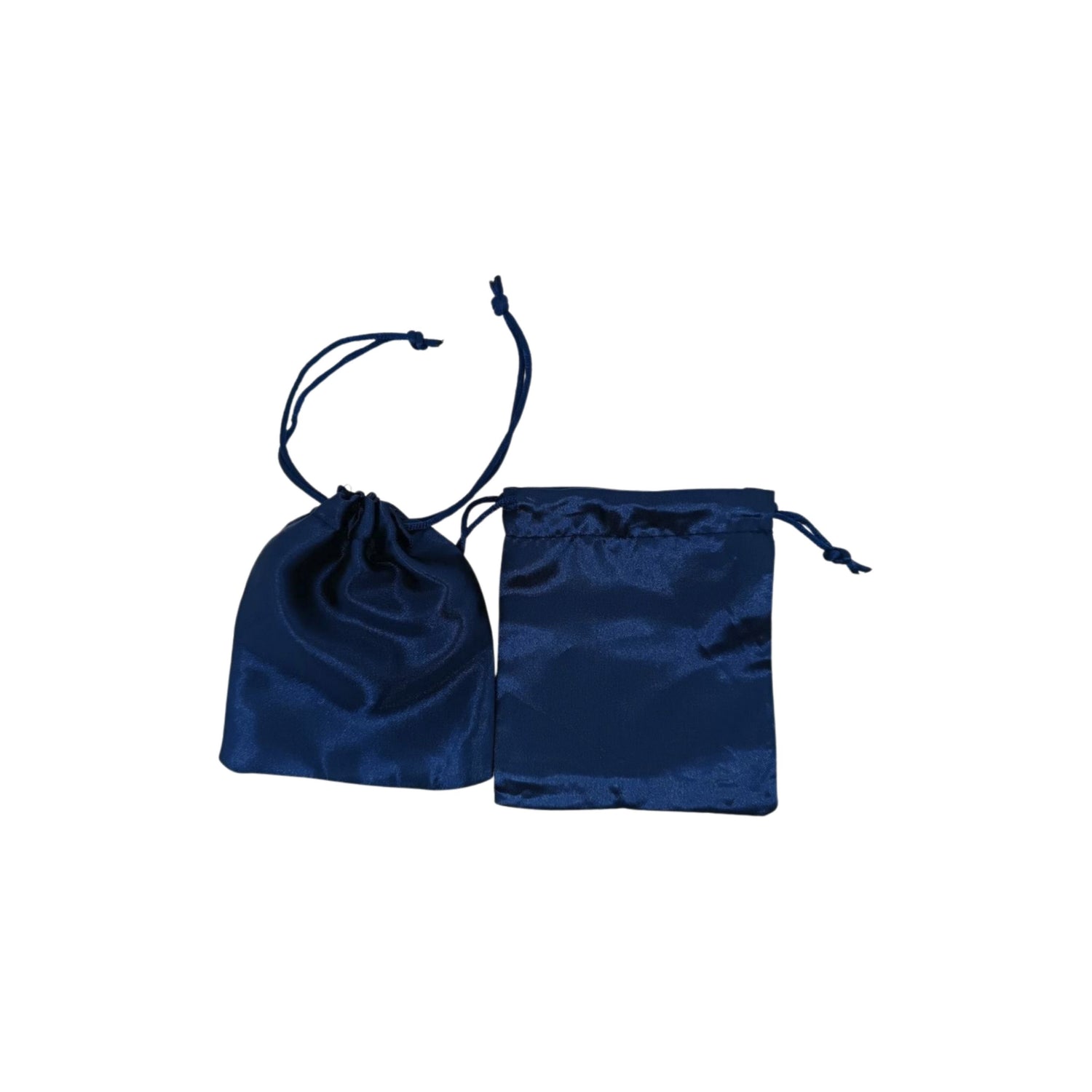 Satin gift pouches with matching ropes in navy blue 3 size options - pack of 50/ 100