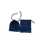 Satin gift pouches with matching ropes in navy blue 3 size options - pack of 50/ 100