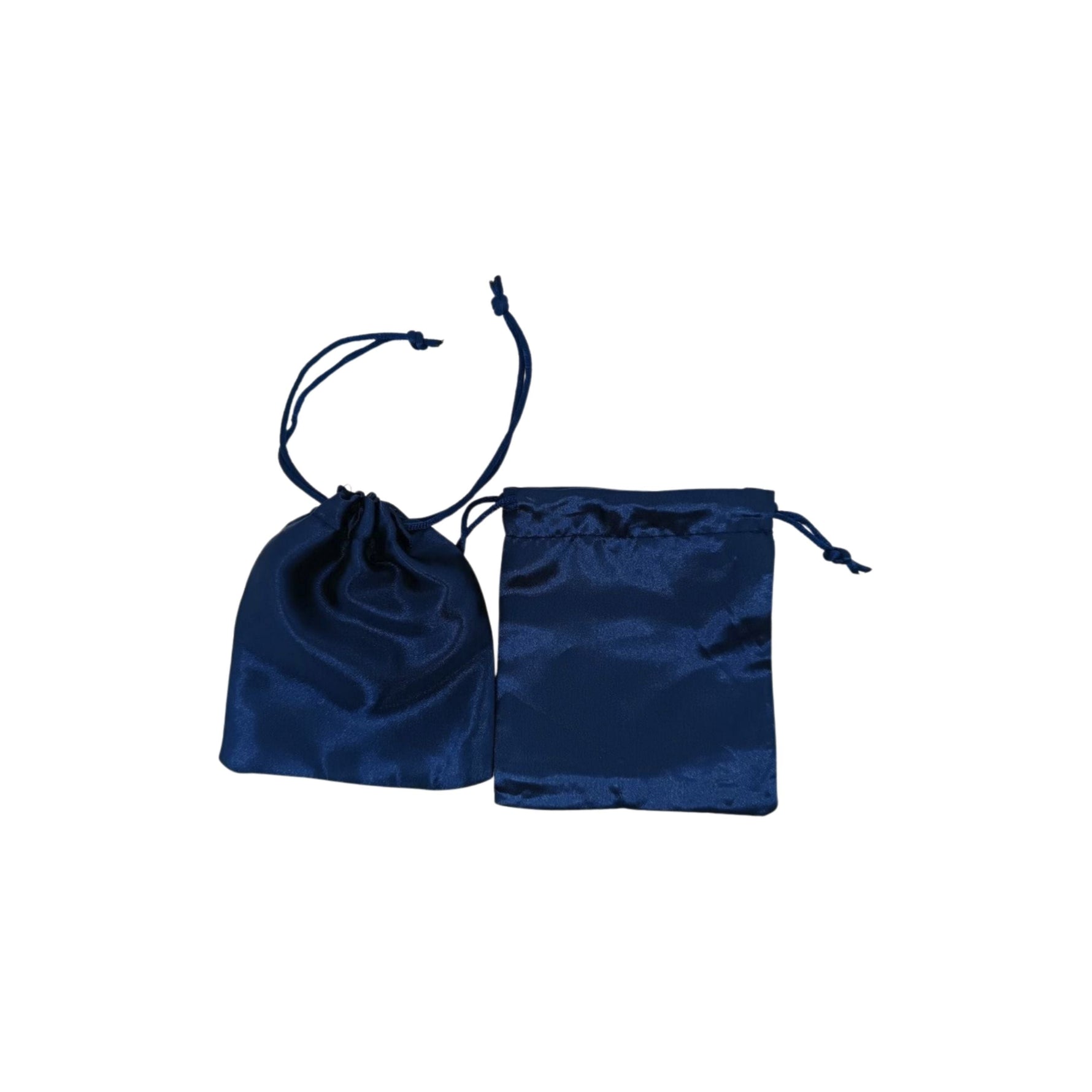 Satin gift pouches with matching ropes in navy blue 3 size options - pack of 50/ 100