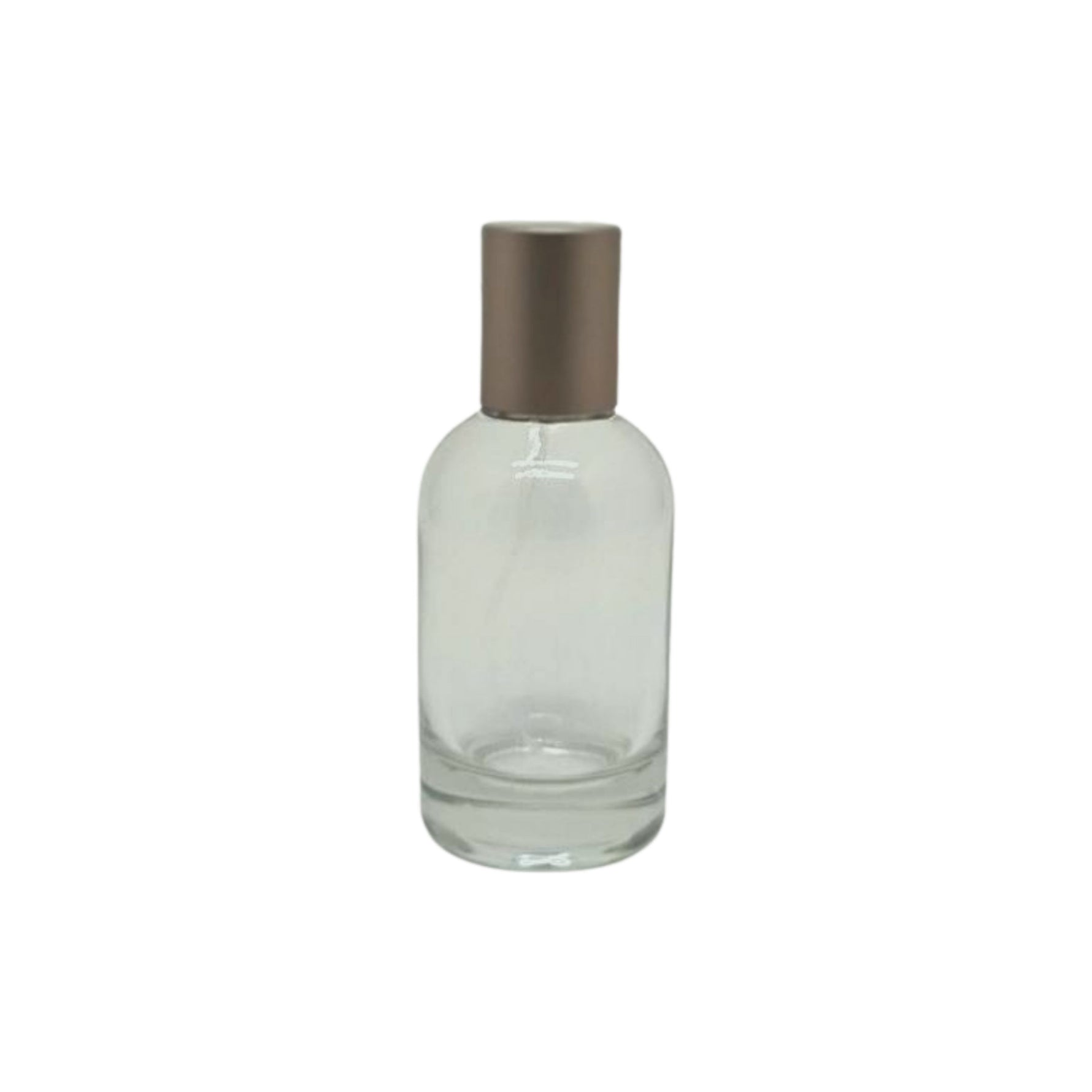 30ml or 50ml clear glass refillable spray perfume bottle with metallic lid