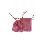 Satin gift pouches with matching ropes in dusty pink 3 size options - pack of 50/ 100