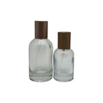 30ml or 50ml clear glass refillable spray perfume bottle with metallic lid