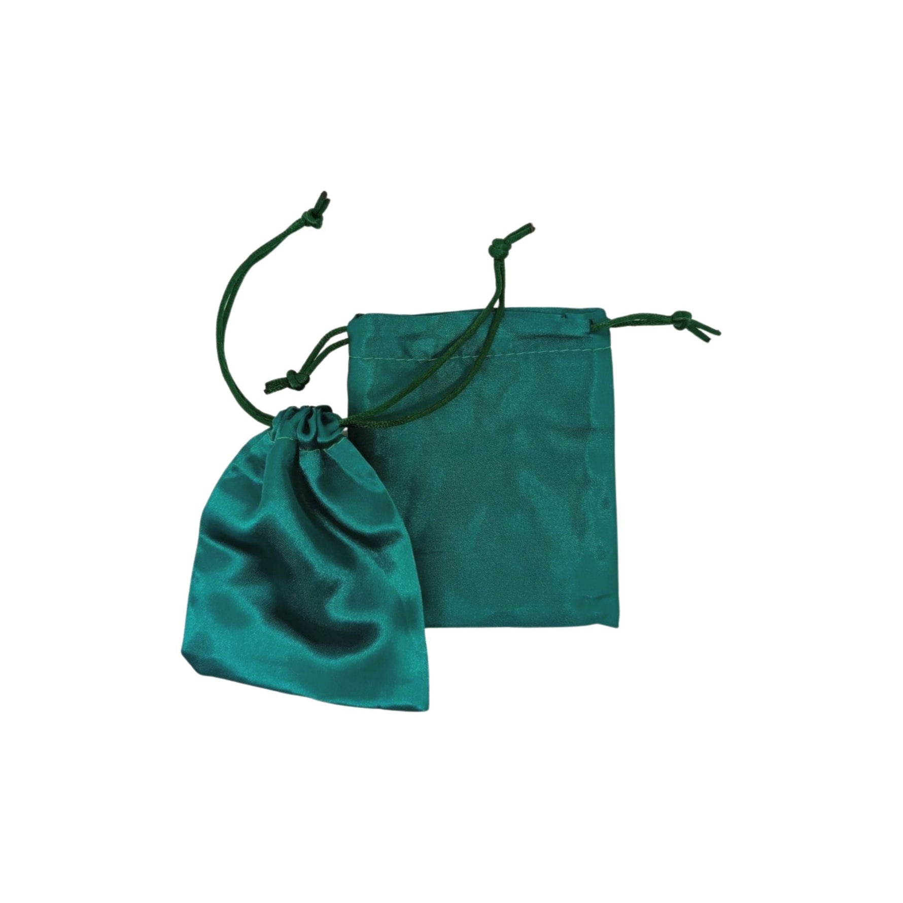 Satin gift pouches with matching ropes in turquoise 3 size options - pack of 50/ 100