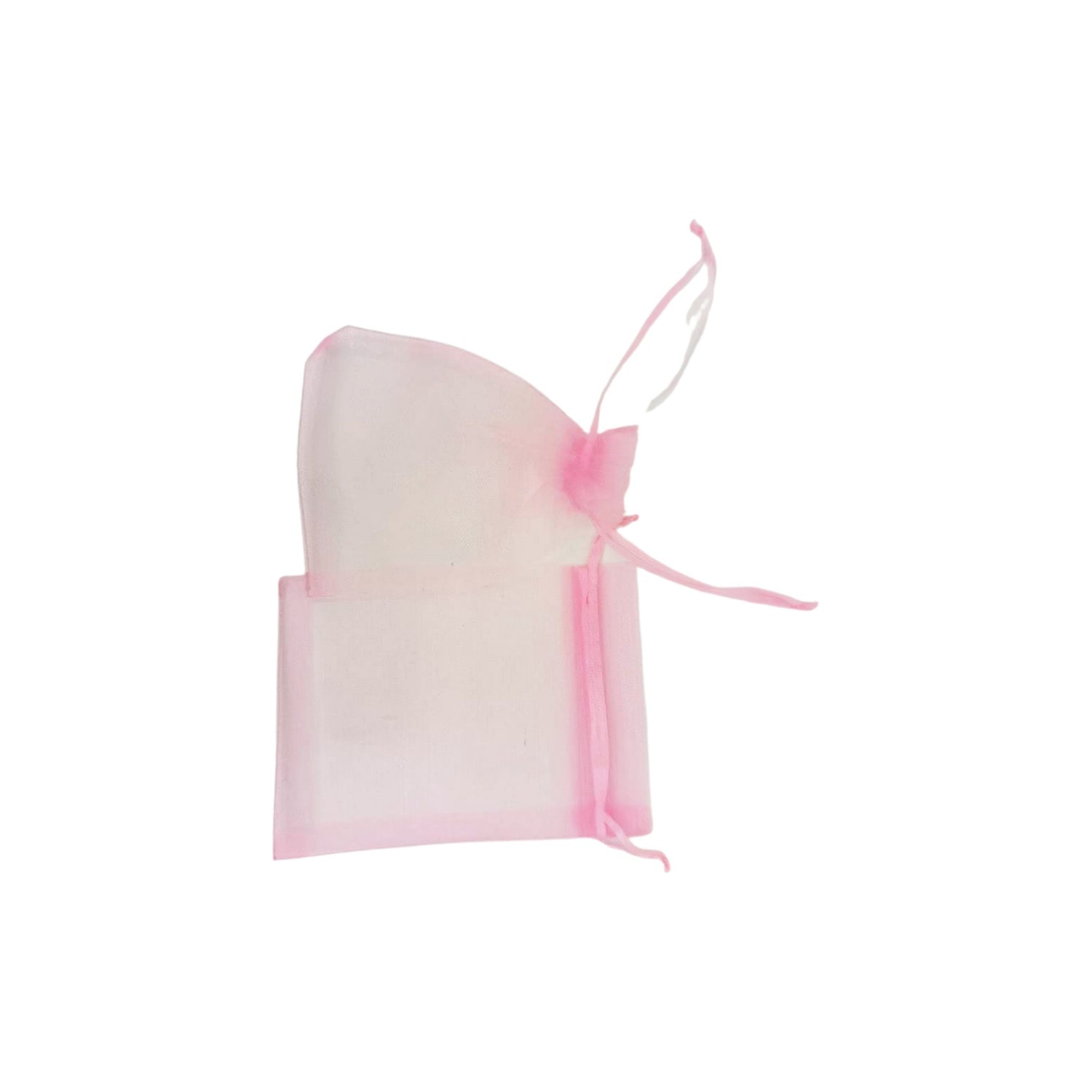 Pochettes cadeaux en organza avec cordons assortis rose clair - paquet de 100