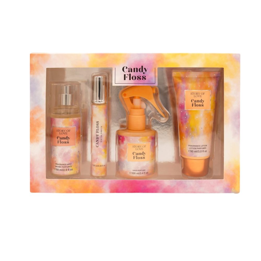 Gift box set Candy Floss - hair perfume, fragrance lotion, eau de parfum, fragrance mist