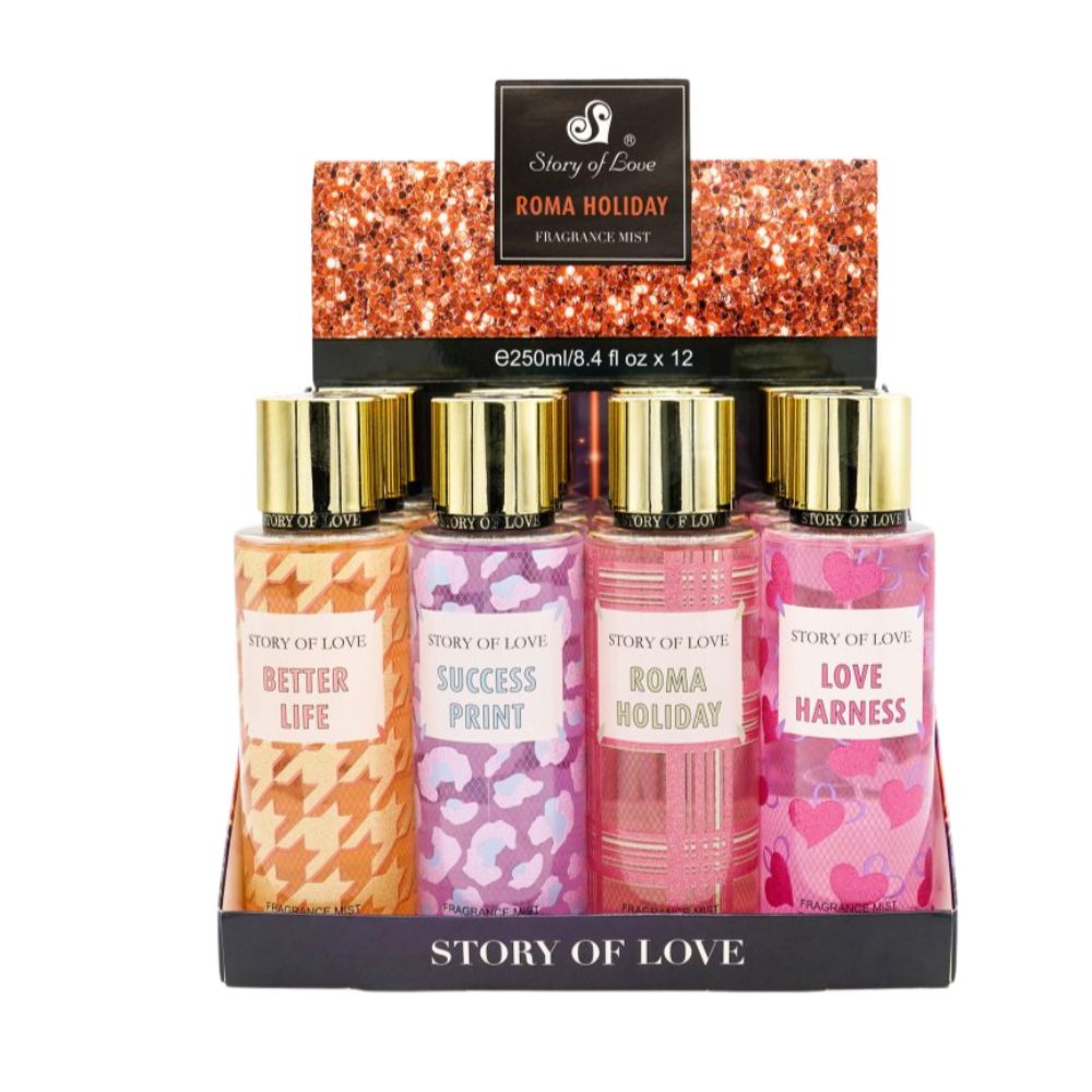 Pack of 12 250ml body fragrance mist Roma Holiday