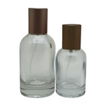 30ml or 50ml clear glass refillable spray perfume bottle with metallic lid