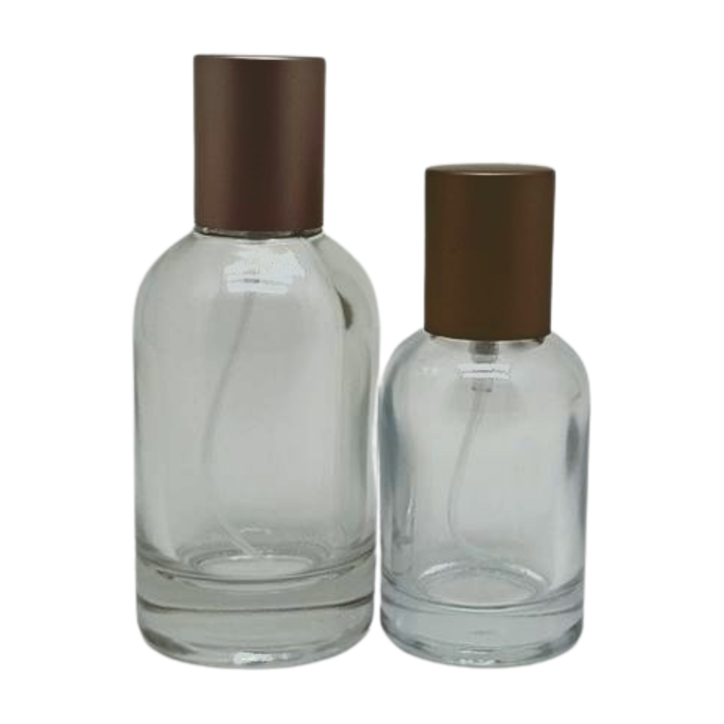 30ml or 50ml clear glass refillable spray perfume bottle with metallic lid