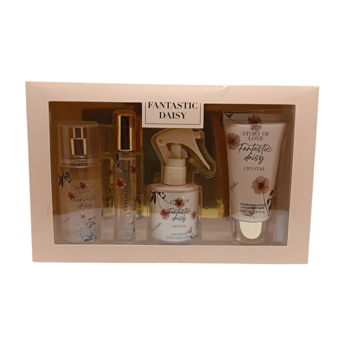 Gift box set Fantastic Daisy - hair perfume, fragrance lotion, eau de parfum, fragrance mist