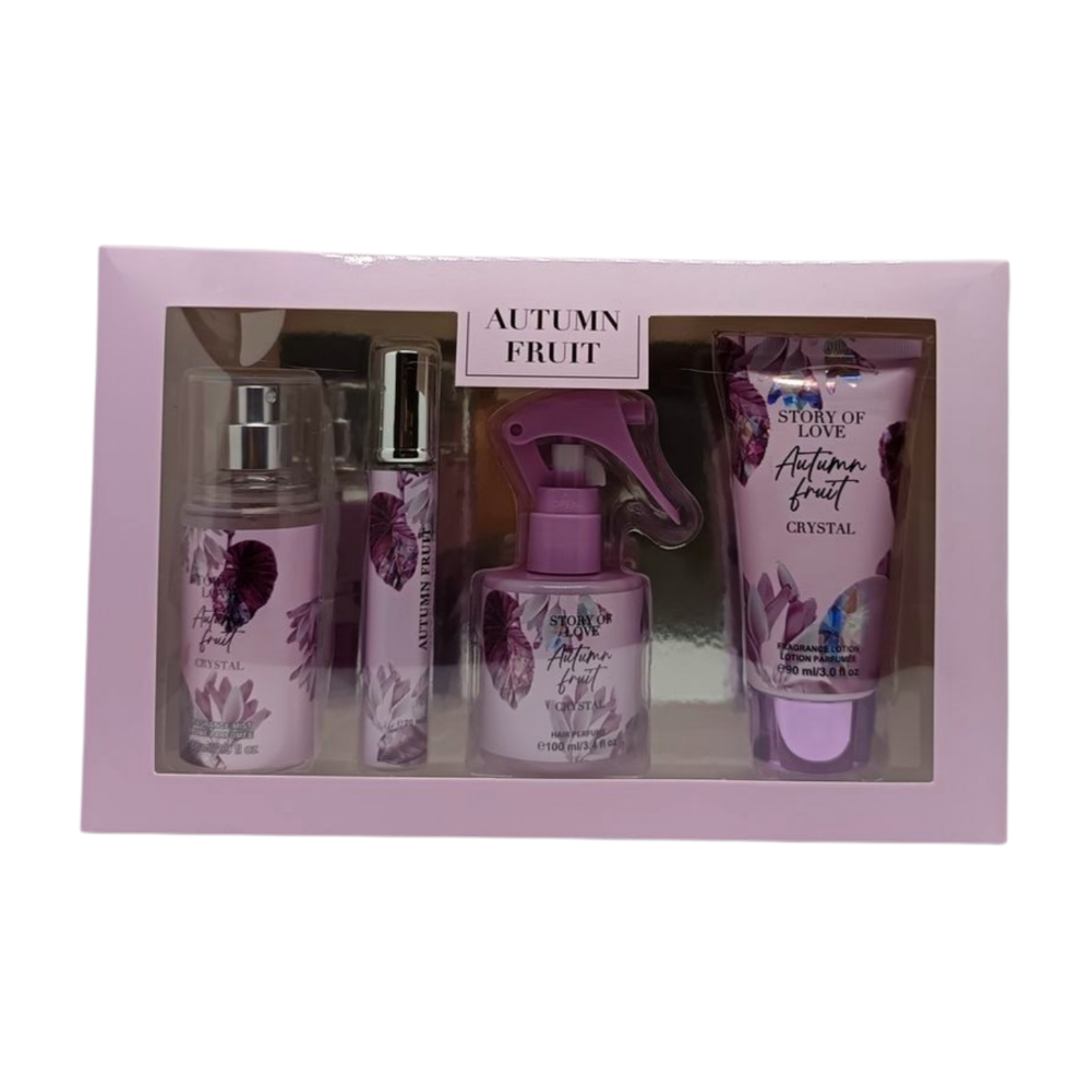 Gift box set Autumn Fruit - hair perfume, fragrance lotion, eau de parfum, fragrance mist