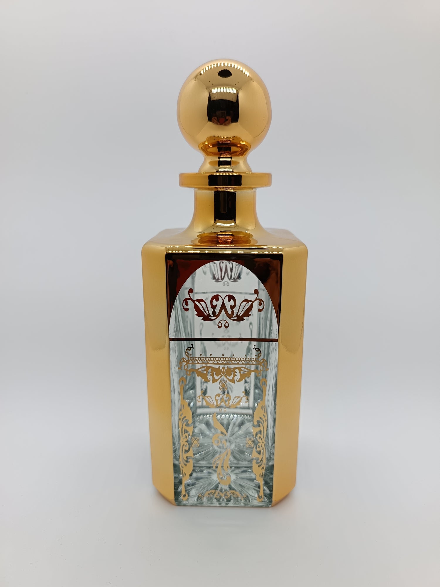 Gold design fancy perfume oil decanter 250ml