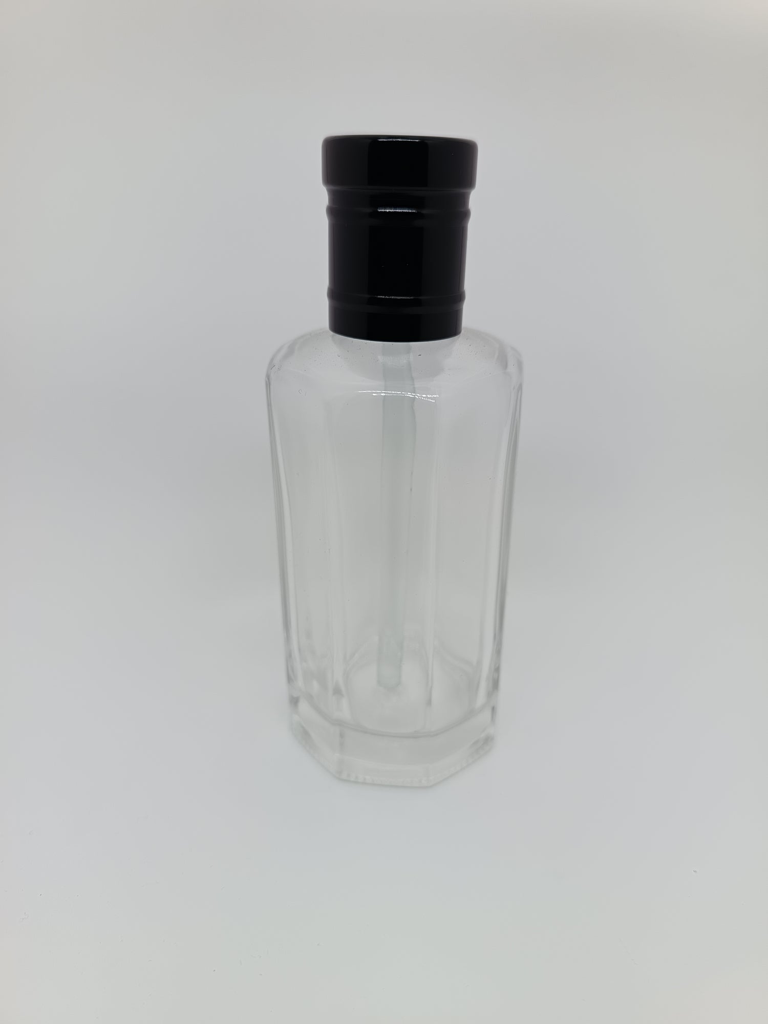 Hexagon perfume oil bottle stick applicator black lid 100ml