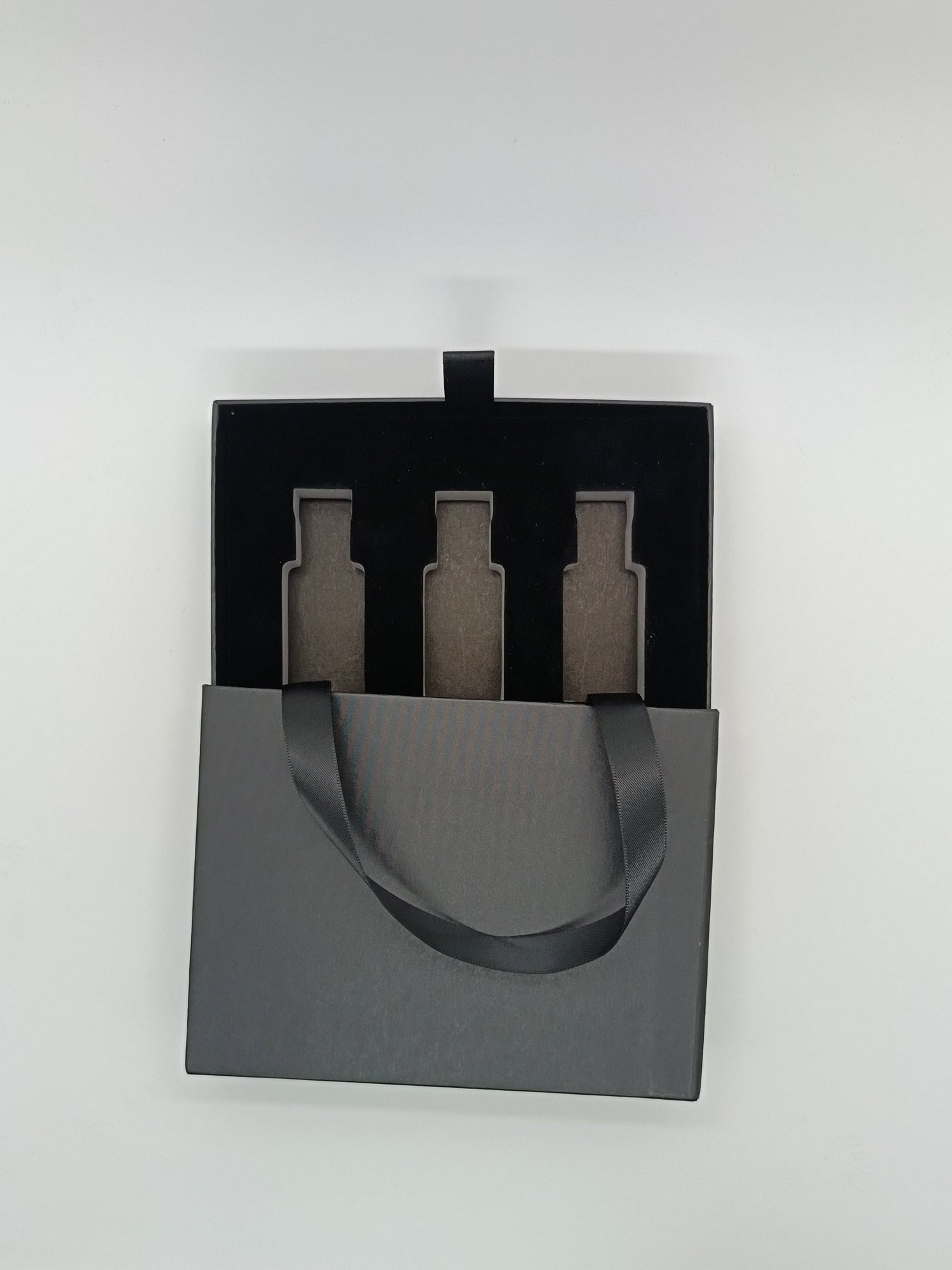 Perfume oil bottle gift black box bag for set of 3x 12ml