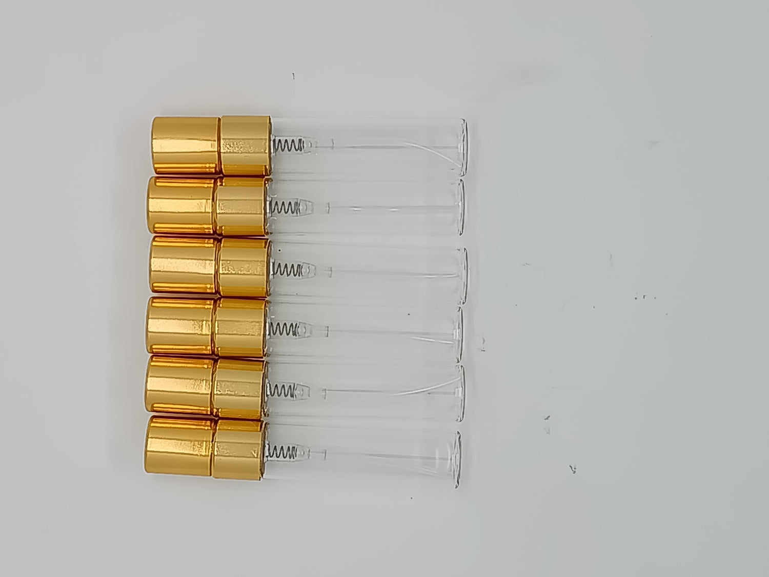Glass spray bottles with gold lid 5ml pack of 12