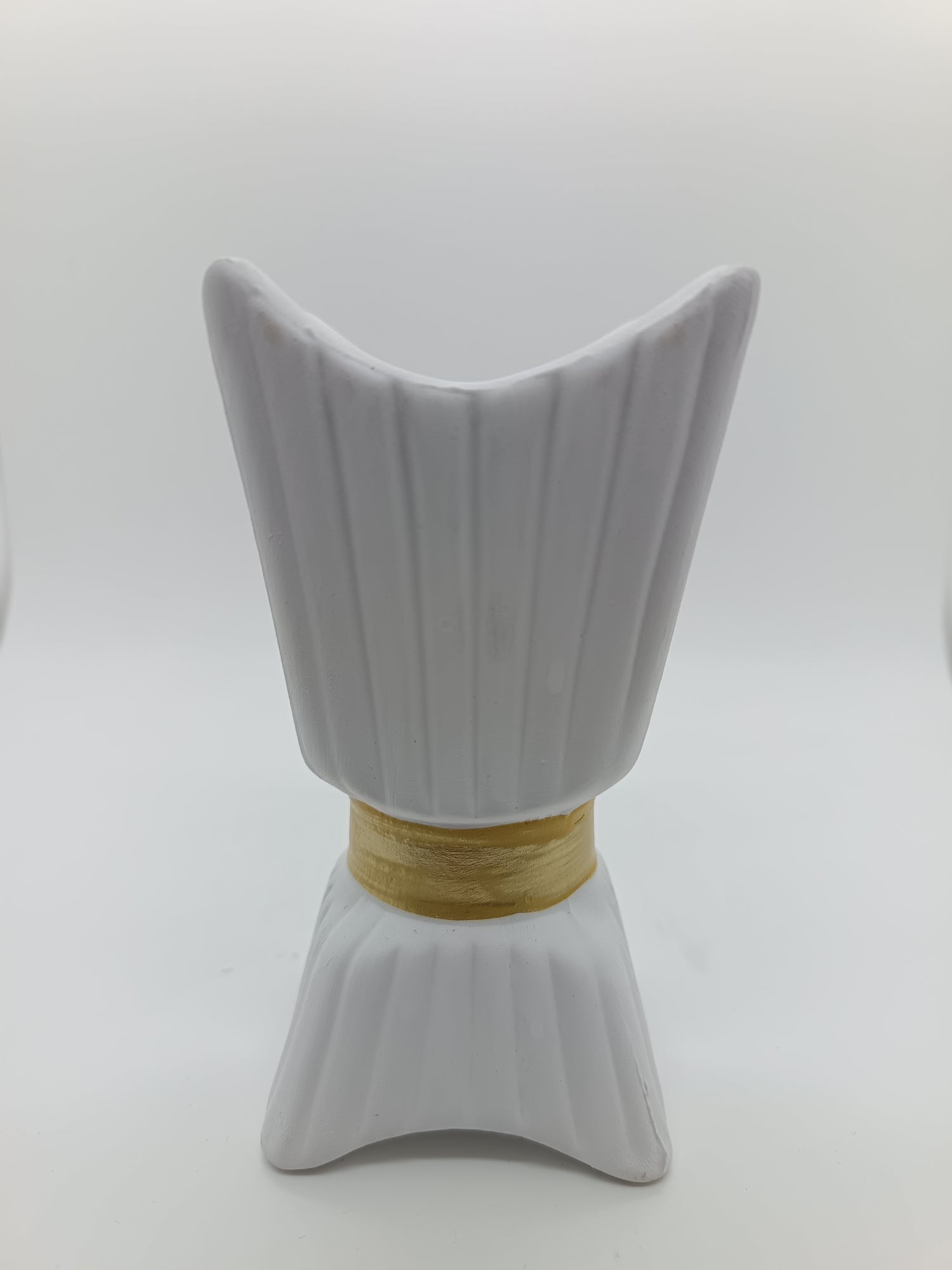 White ribbed ceramic open bakhoor burner 12cm