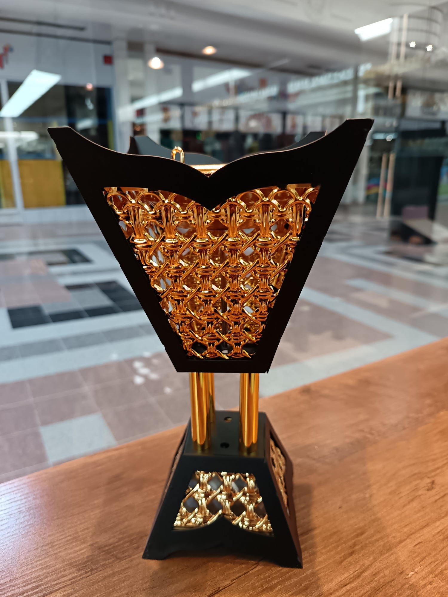 Black gold bakhoor burner open design 25cm
