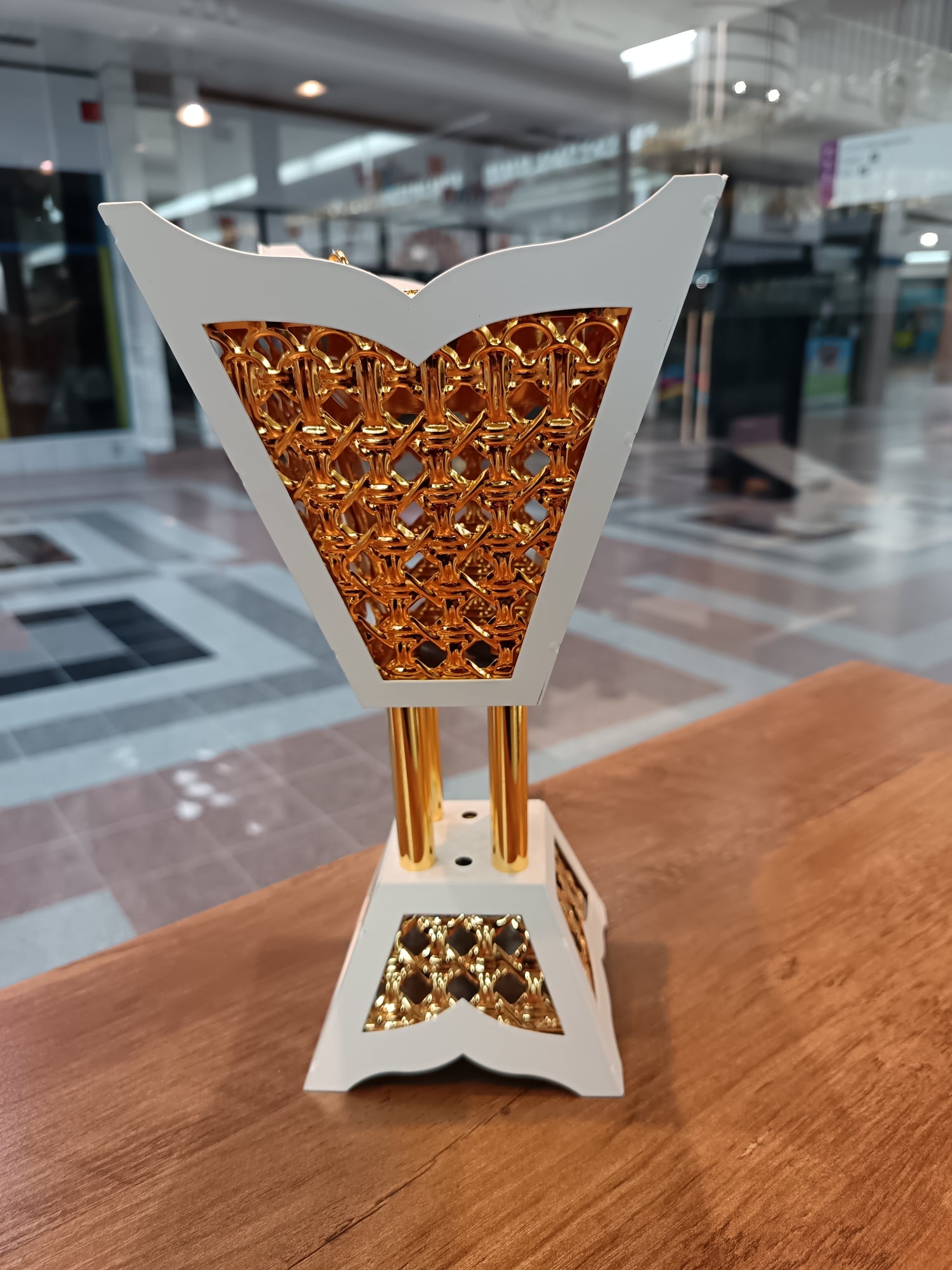White gold bakhoor burner open design 25cm